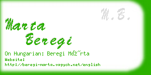 marta beregi business card